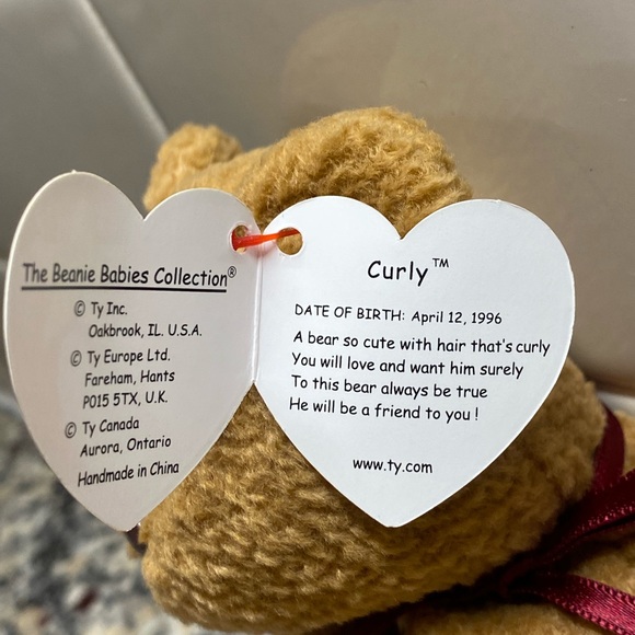 Beanie Baby - Brown Curly Bear WITH ERRORS Very Nice Looking! - Picture 3 of 7